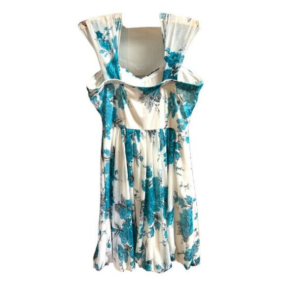 Sleeveless White & Blue Floral Dress By Speechless XS 100% Polyester - Picture 7 of 7